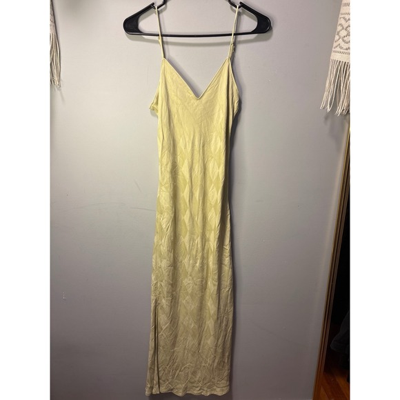 Pistola Mari Slip Jacquard Midi Dress Champagne Citron XS P1559JSA - Picture 2 of 5